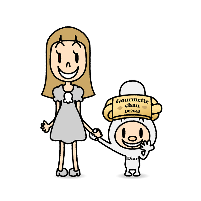 白いゴルメットちゃんと手をつなぐヴィクトワールちゃん